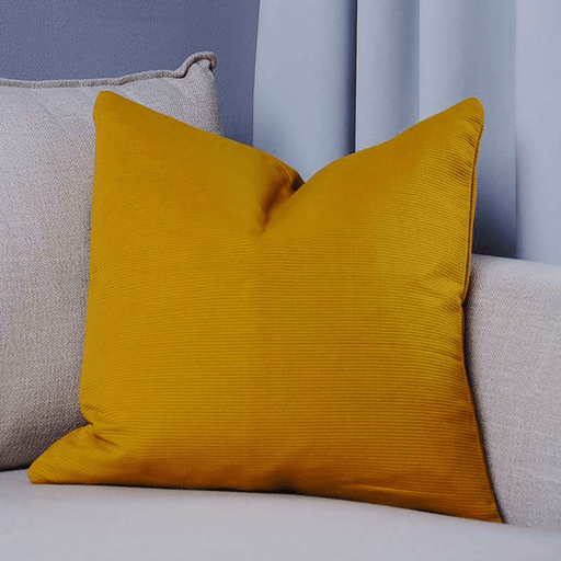 Aden Pin Rib S/2 Cushion Cover Ochre Pan Home