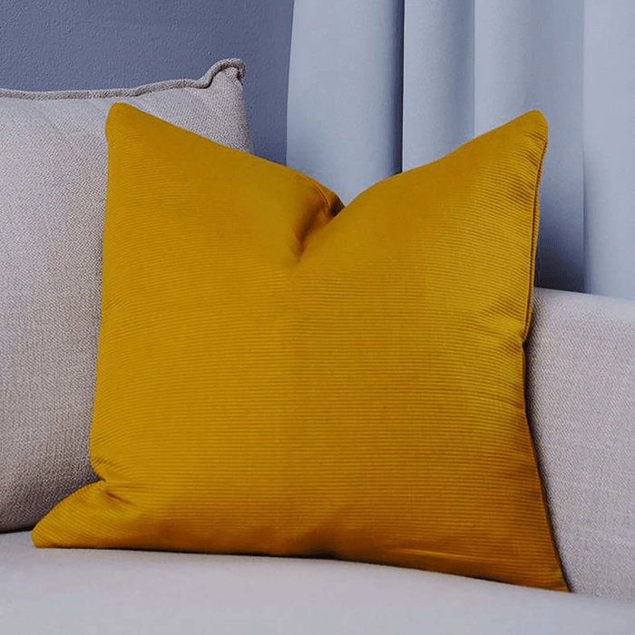 Aden Pin Rib S/2 Cushion Cover Ochre Pan Home