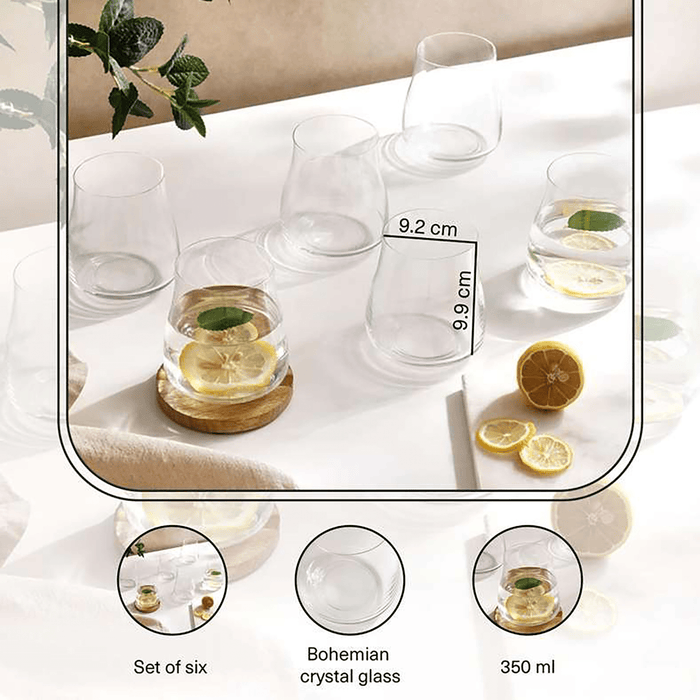 Alex 6-Piece Dof Crystal Glass Set 350Ml - Clear