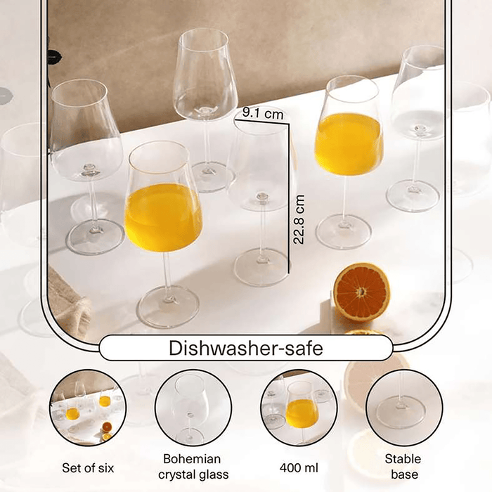 Alex 6-Piece Stemware Crystal Glass Set 400Ml - Clear
