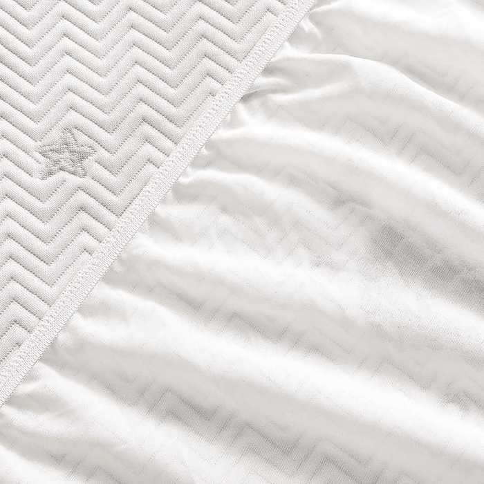 Alginate Jacquard Waterproof Mattress Protector White Pan Home