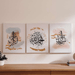 Alphabets 3-Piece Canvas Art - Blue White Pan Home
