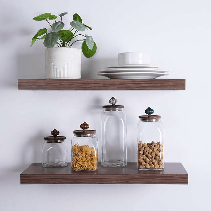 Amaya 4-Piece Glass Canister With Wooden Lid - Clear