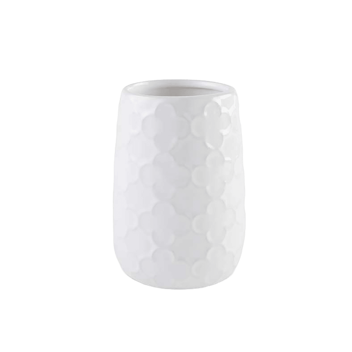 Arabesque 3-Piece Ceramic Bathroom Accessories Set - White