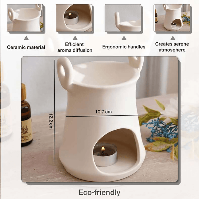 Aroma Ceramic Oil Burner 10.7X12.2cm - Cream