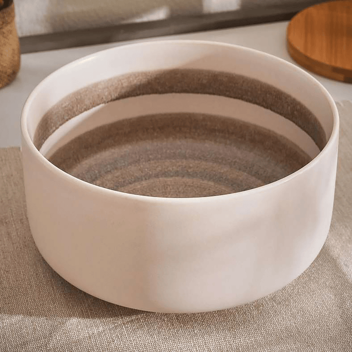 Ash Mirage Porcelain Salad Bowl - Beige