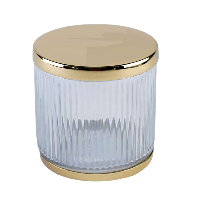 Astrid Glass Cotton Jar - Gold