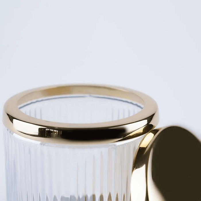 Astrid Glass Cotton Jar - Gold