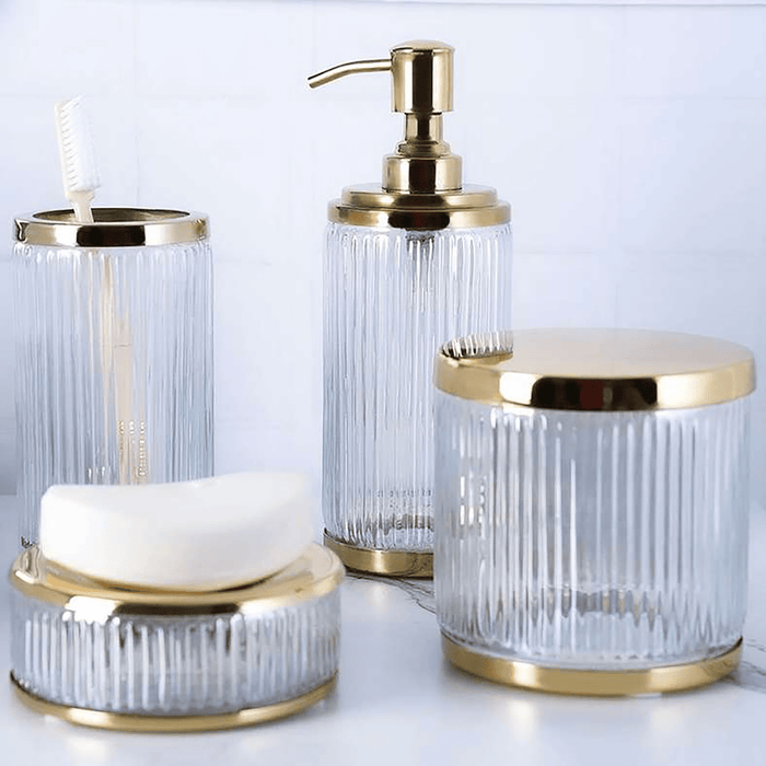 Astrid Glass Soap Dispenser - Gold