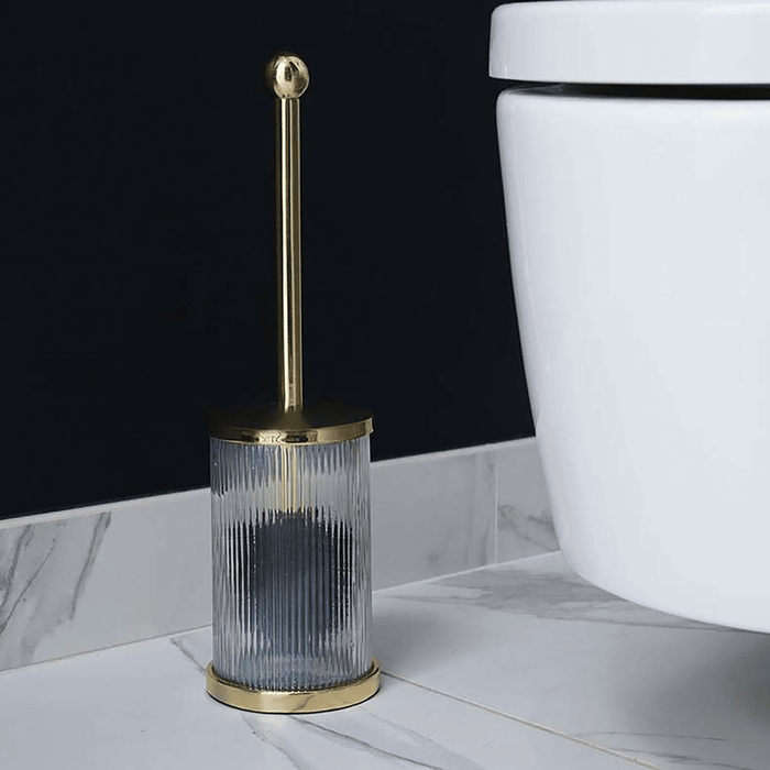 Astrid Glass Toilet Brush Holder - Gold