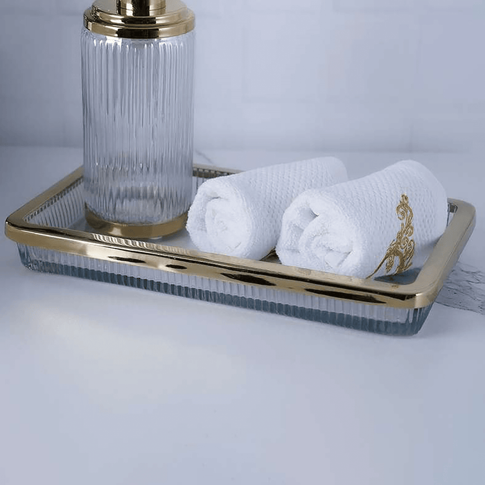 Astrid Glass Towel Tray - Gold