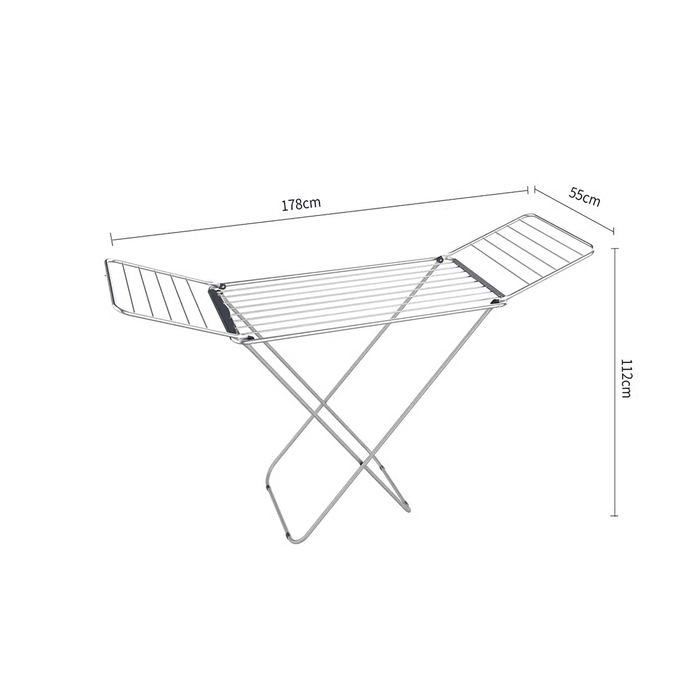 Atlanta Foldable Cloth Dryer With 16M Drying Space 112Cm - Silver