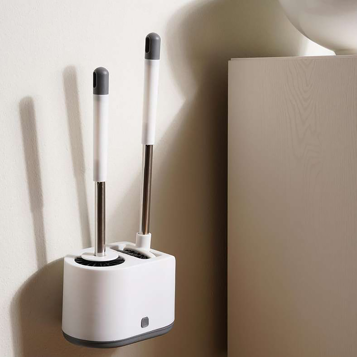 Bailey 3-Piece Toilet Brush With Holder Set - White