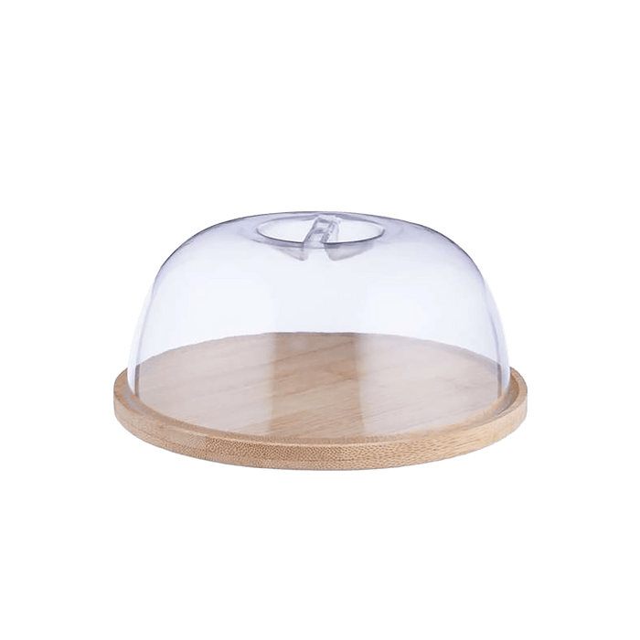 Bamboo Round Cheese Dome Natural