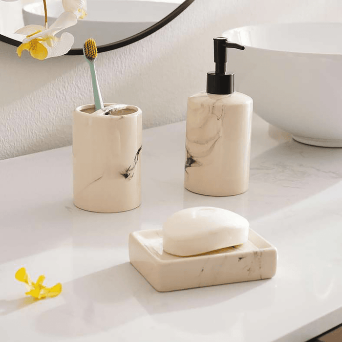 Barney 3-Peice Bath Accessory Set-White