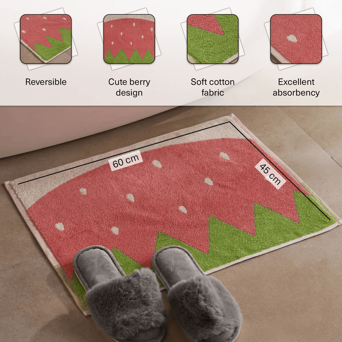 Berry Reversible Terry Bathmat - Pink