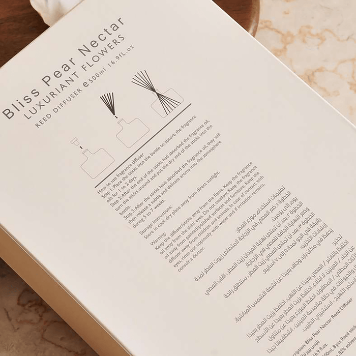 Bliss Pear Nectar Reed Diffuser 500Ml - Yellow