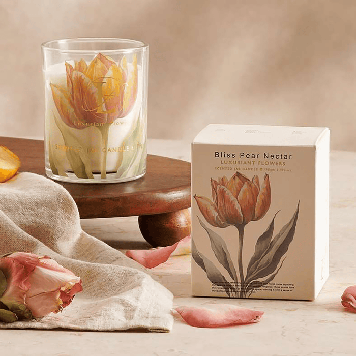 Bliss Pear Nectar Scented Jar Candle - Yellow - 35Hrs