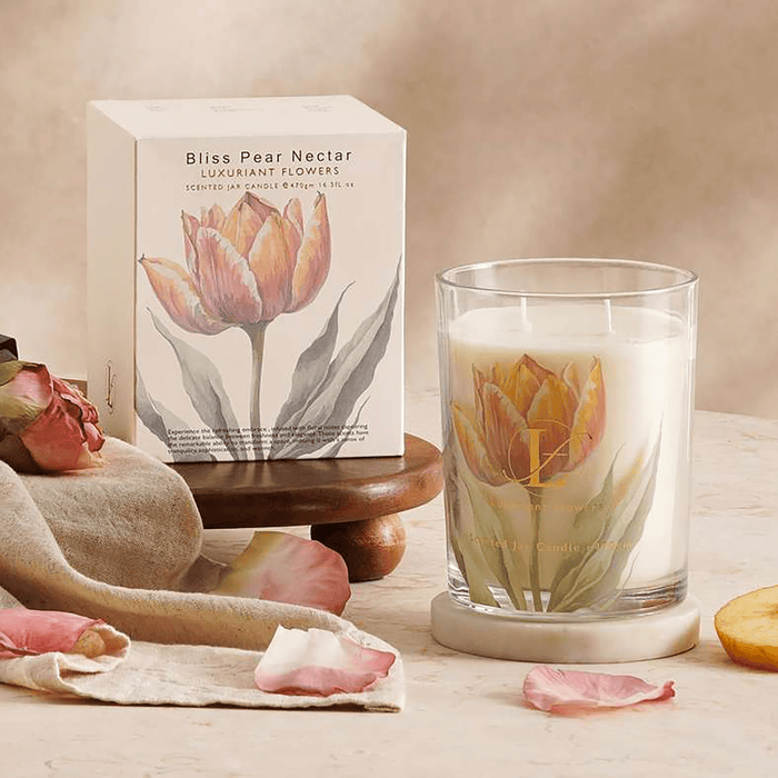 Bliss Pear Nectar Scented Jar Candle - Yellow - 52Hrs
