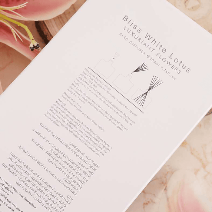 Bliss White Lotus Reed Diffuser 200Ml - Pink