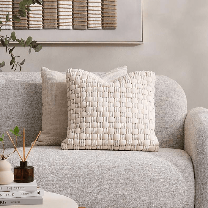 Boho Braid Filled Cushion 50X50cm - Natural