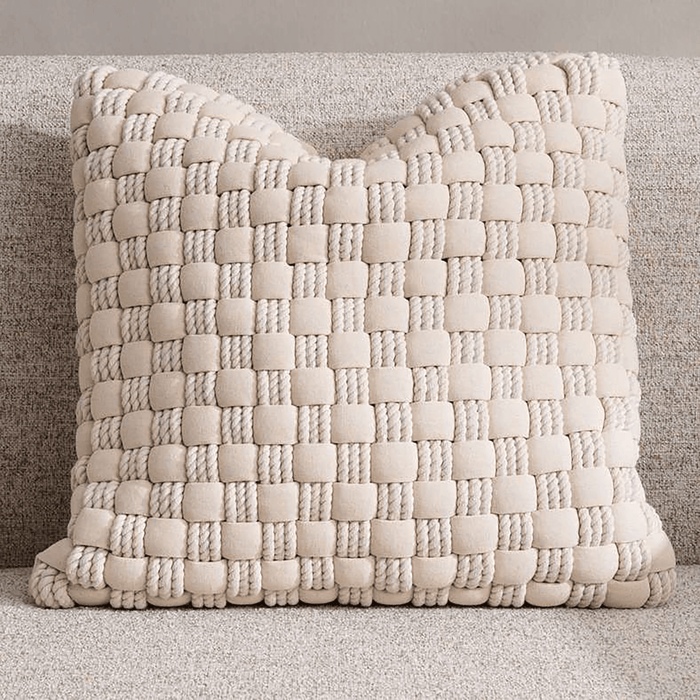 Boho Braid Filled Cushion 50X50cm - Natural