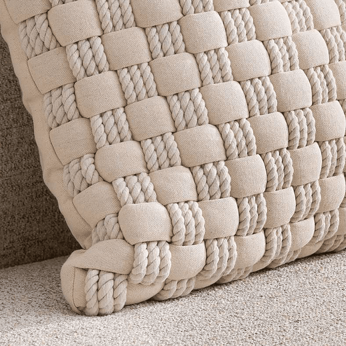 Boho Braid Filled Cushion 50X50cm - Natural
