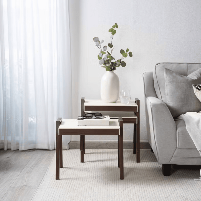 Buxton Nest Of Tables Set Of 3 - Beige and Brown