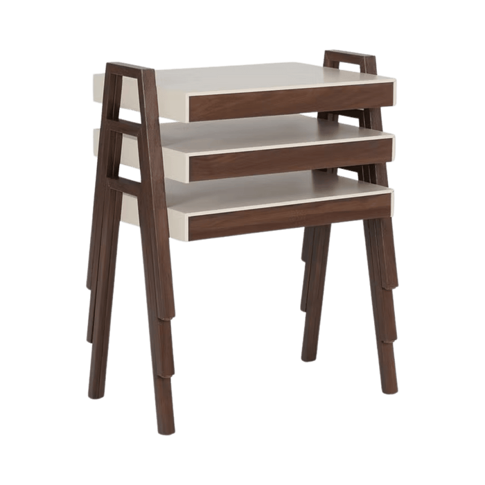 Buxton Nest Of Tables Set Of 3 - Beige and Brown