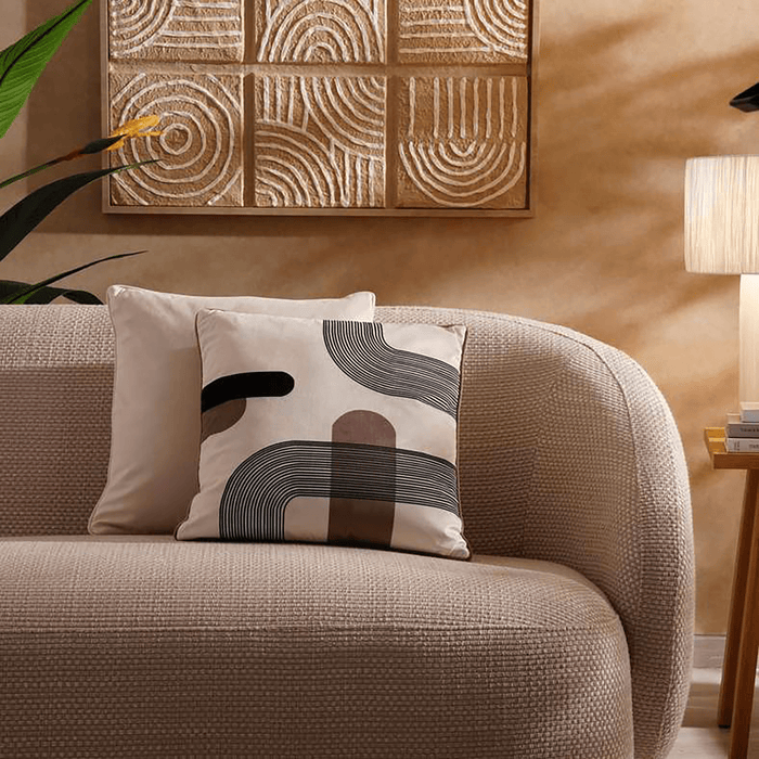 Caitrin Printed Filled Cushion 45X45cm - White