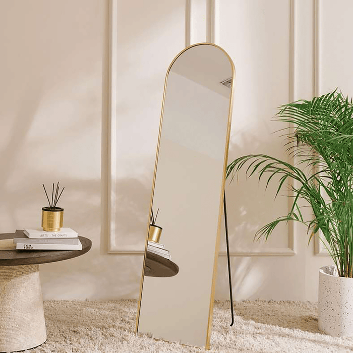 Carla Arch Cheval Mirror With Metal Frame 40X150cm - Gold