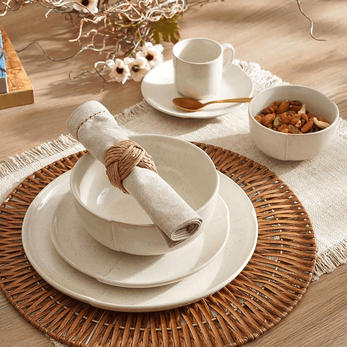 Casafina Stoneware Dinner Plate Dia26.7cm -Cream Pan Home