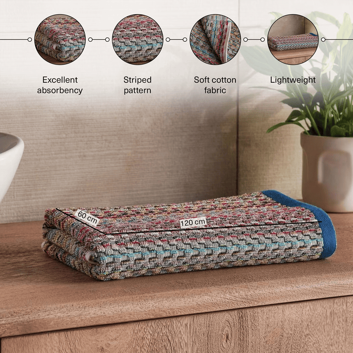 Cascade Stripe Bath Towel - Blue