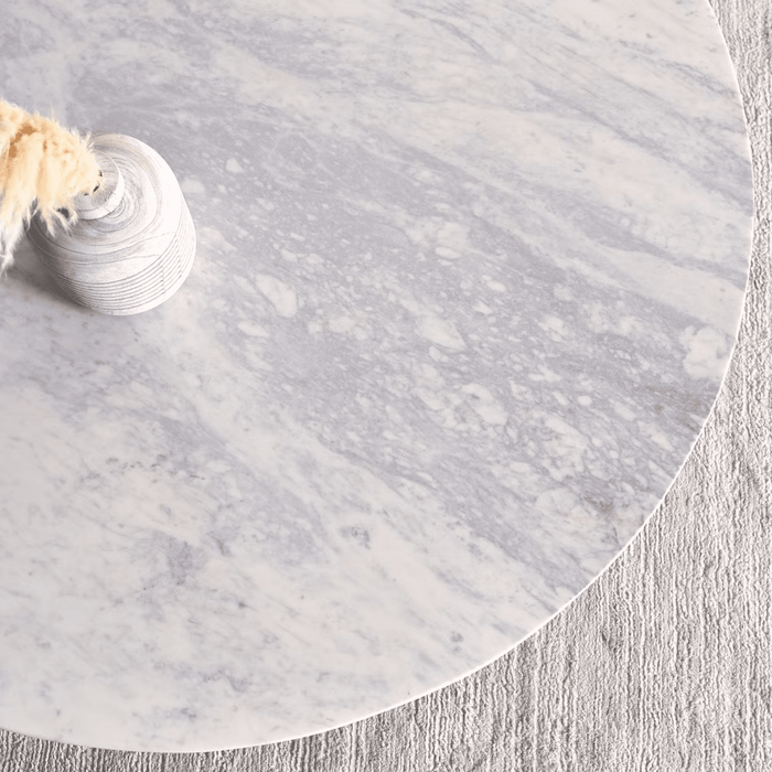 Caspian 4 Seater Dining Table Round Marble