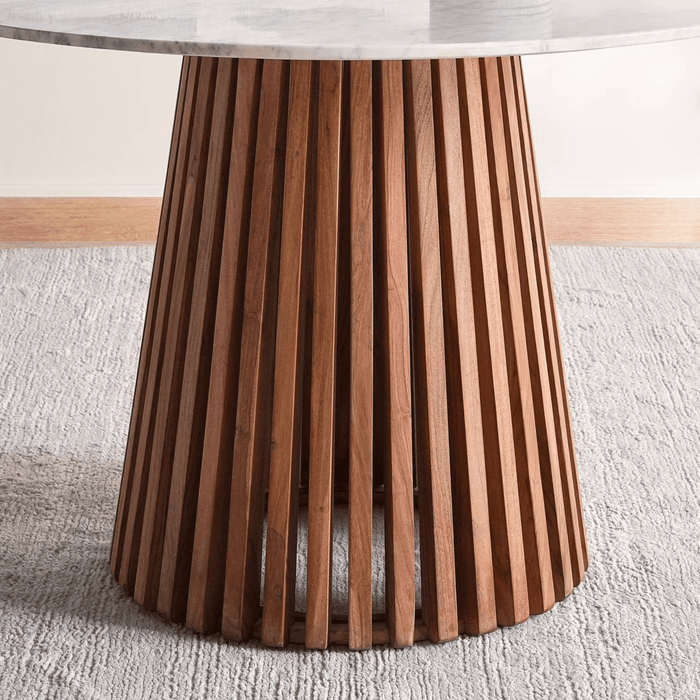 Caspian 4 Seater Dining Table Round Marble