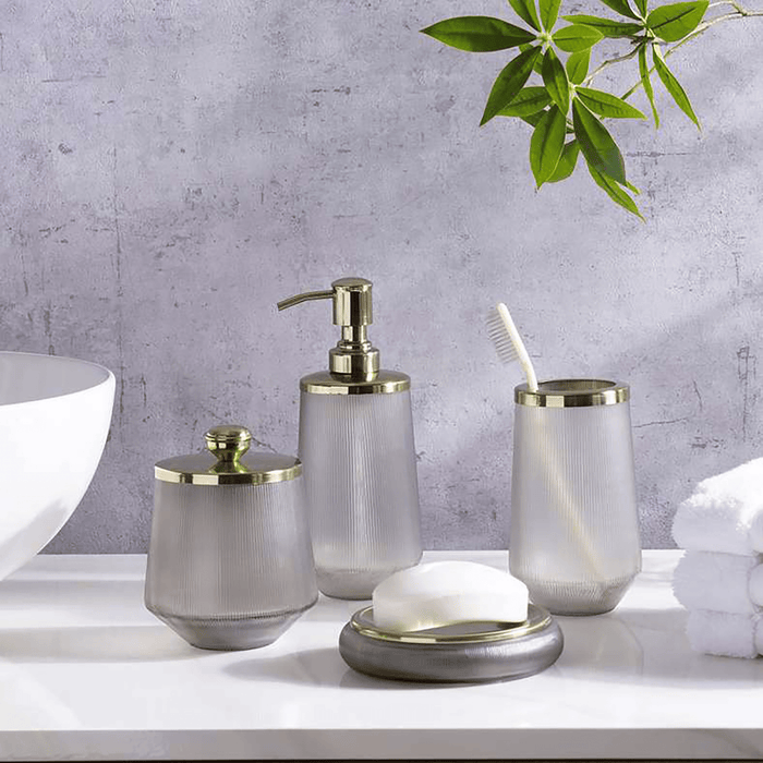 Castriel Glass Cotton Jar - Gold