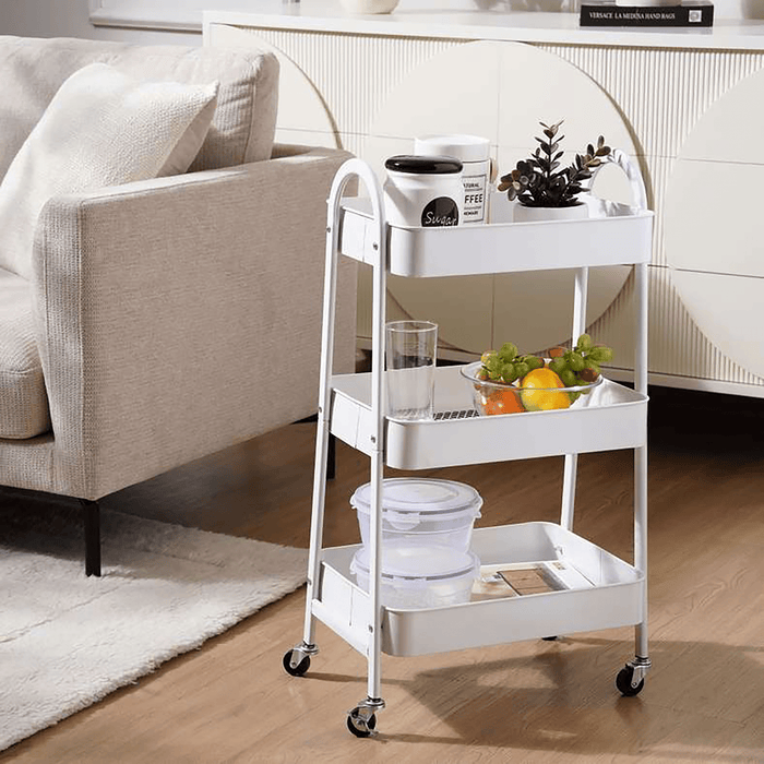 Cazo 3-Tier Kitchen Trolley - White