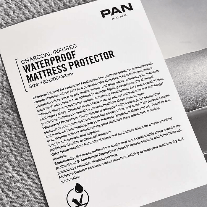 Charcoal Infused Waterproof Mattress Protector Grey Pan Home