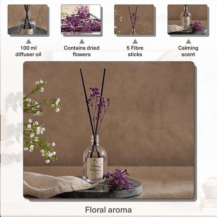 Cherry Blossom Reed Diffuser Purple 100Ml