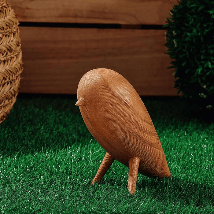 Chirp Resin Wood Finish Bird Garden Decor 21X12X19cm - Brown