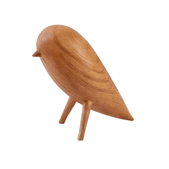 Chirp Resin Wood Finish Bird Garden Decor 21X12X19cm - Brown