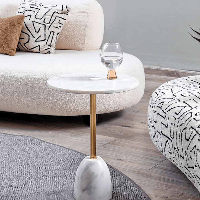 Colten Accent Table Marble - White Gold