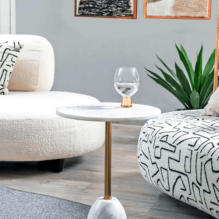 Colten Accent Table Marble - White Gold