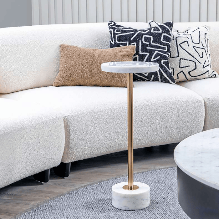 Colten Accent Table Marble - White Gold