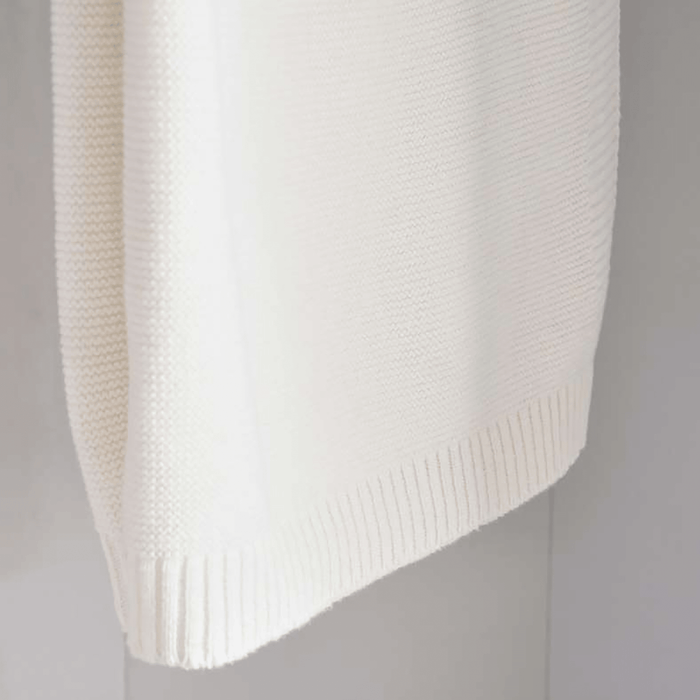 Comfy Soft Cable Knit Baby Blanket - White