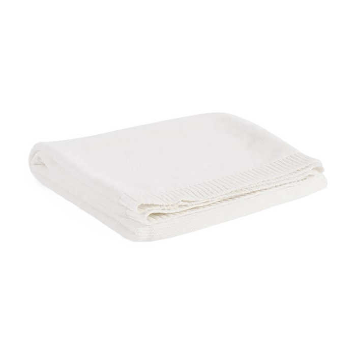 Comfy Soft Cable Knit Baby Blanket - White