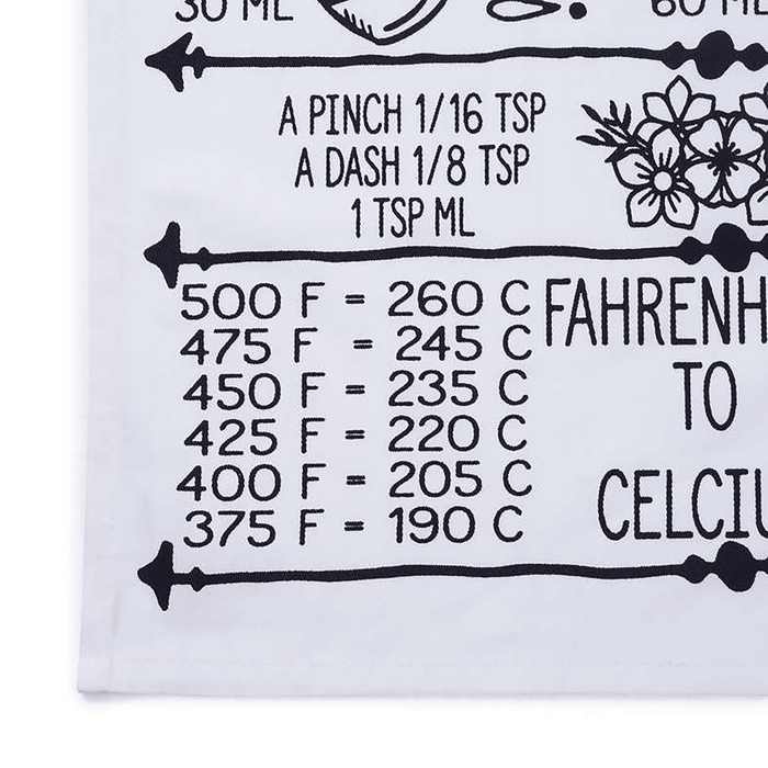 Conversion Memo Printed Kitchen Towel 50X70cm - Black