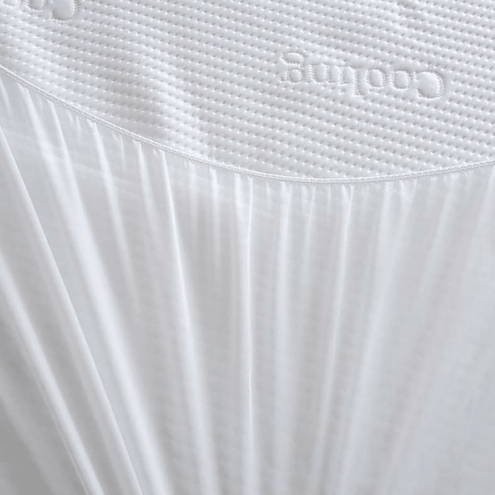Cooling Jacquard Waterproof Mattress Protector 160X200+33cm - White