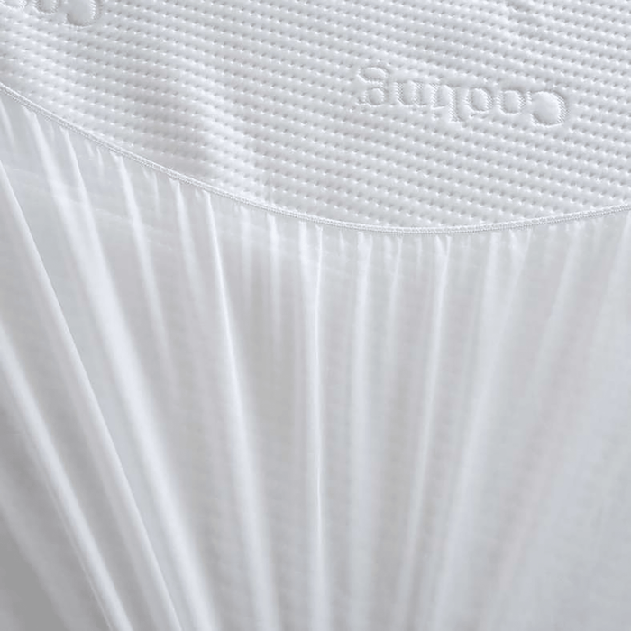 Cooling Jacquard Waterproof Mattress Protector 200X200+33cm - White