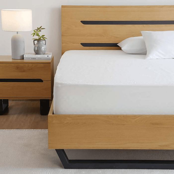 Cooling Jacquard Waterproof Mattress Protector 90X200+33cm - White